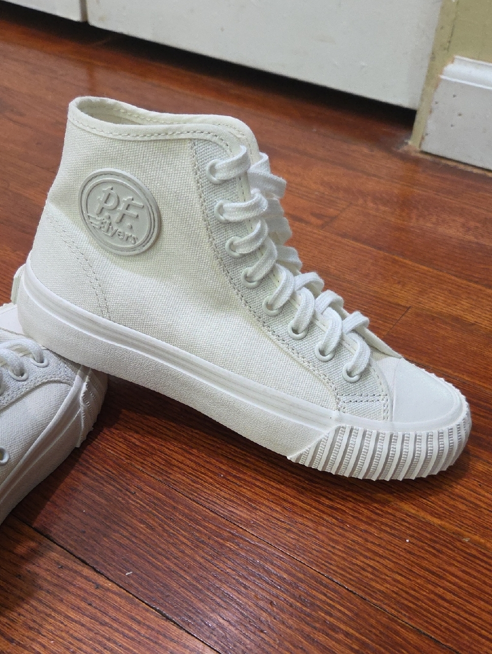 NWOT PF Flyers Center Hi Canvas Sneaker in Off-White